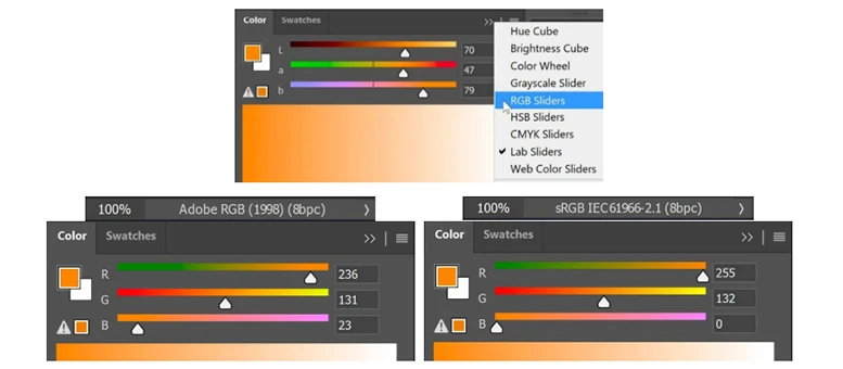 تبدیل رنگ lab به RGB در فوتوشاپ